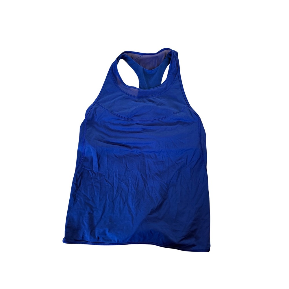 Lululemon navy blue layered tank top with built in bra athletic‎ tank top